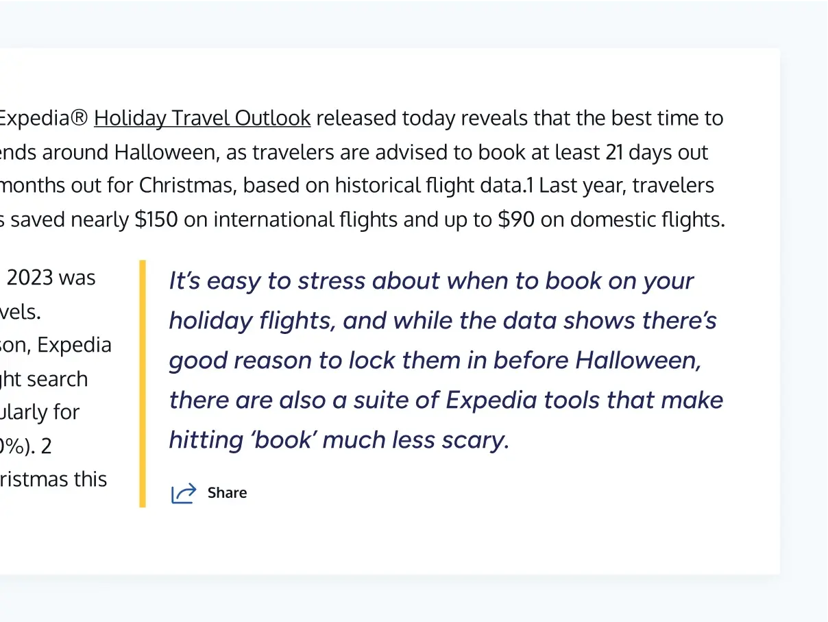 Example of call out text on a Business Wire press release
